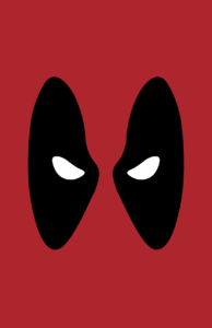 Minimalist design of Marvel's Deadpool mask by Minimalist Heroes