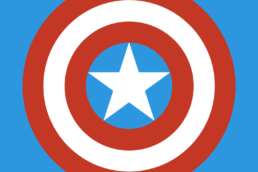 Minimalist design of Marvel's Captain America weapon by Minimalist Heroes