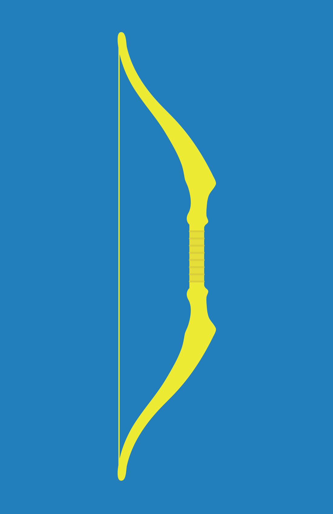 Minimalist design of Marvel's Hawkeye bow by Minimalist Heroes.