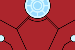 Minimalist design of Marvel's Iron Man weapon by Minimalist Heroes