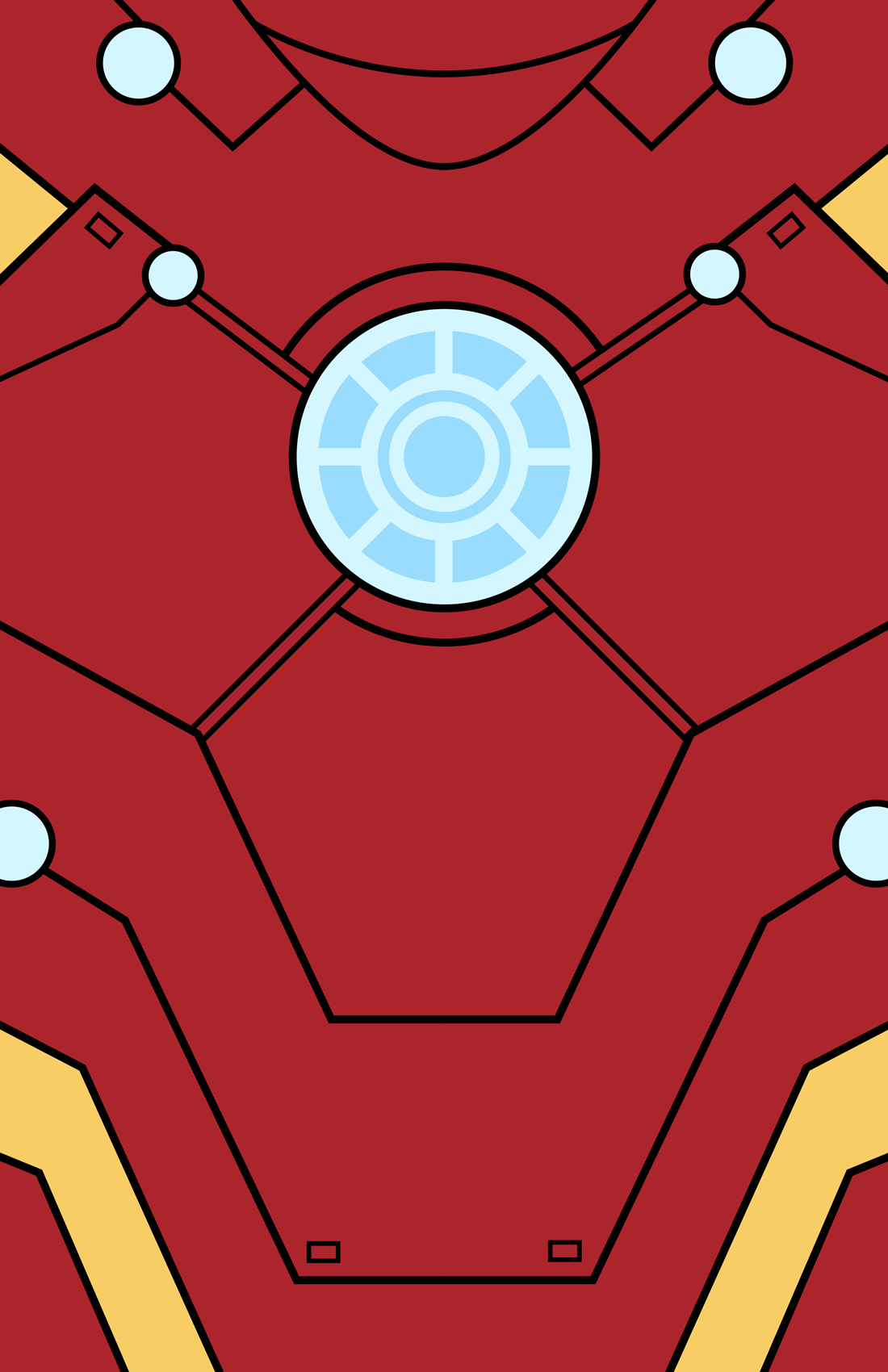 Minimalist design of Marvel's Iron Man weapon by Minimalist Heroes