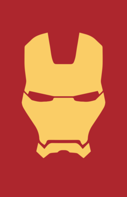 Minimalist design of Marvel's Iron Man helmet by Minimalist Heroes