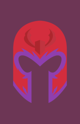 Minimalist design of Marvel's Magneto helmet by Minimalist Heroes