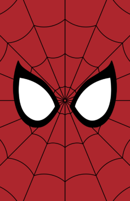 Minimalist design of Marvel's Spider-Man mask by Minimalist Heroes