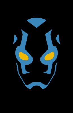 Minimalist design of DC Comics Blue Beetle mask by Minimalist Heroes