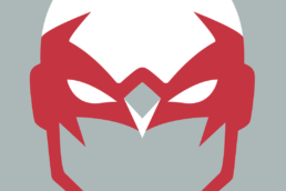 Minimalist design of DC Comics Hawk mask by Minimalist Heroes