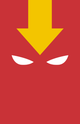 Minimalist design of DC Comics Red Tornado mask by Minimalist Heroes