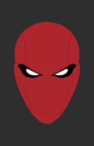 Minimalist design of DC Comics Red Hood helmet by Minimalist Heroes