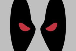 Minimalist design of Marvel's Deadpool mask (X-Force) by Minimalist Heroes