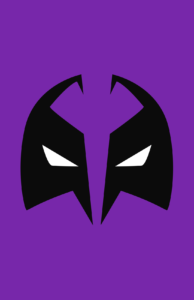 Minimalist design of Marvel's Prowler Into the Spider-Verse mask by Minimalist Heroes