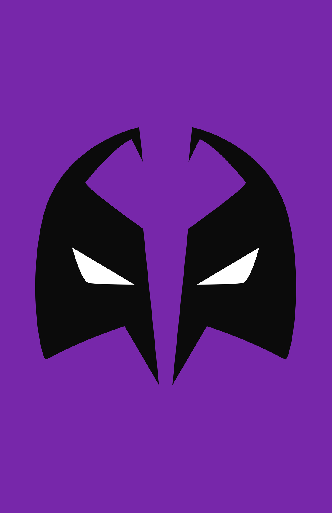 Minimalist design of Marvel's Prowler Into the Spider-Verse mask by Minimalist Heroes