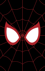 Minimalist design of Marvel's Spider-Man (Miles Morales) mask by Minimalist Heroes