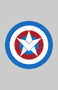 Minimalist design of Marvel's Captain America Shield (Sam Wilson) by Minimalist Heroes.