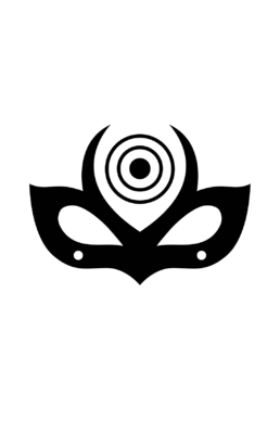 Minimalist design of Marvel's Lady Bullseye mask by Minimalist Heroes.