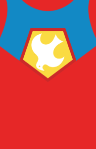 Minimalist design of DC Comics' Peacemaker suit by Minimalist Heroes.