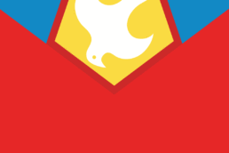Minimalist design of DC Comics' Peacemaker suit by Minimalist Heroes.